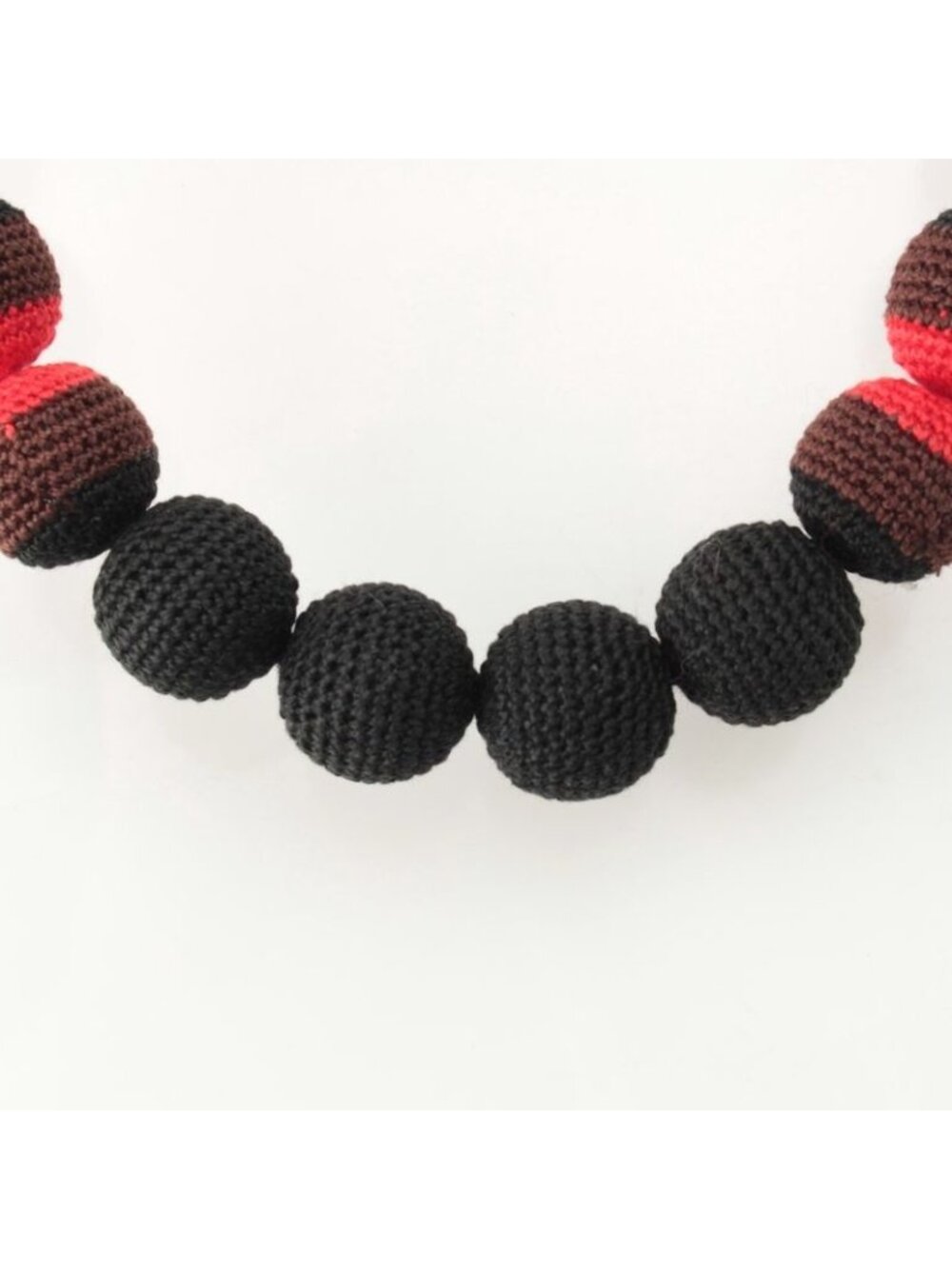 Prada Archive Knitted Crochet Necklace Black Red - Picture 5 of 10